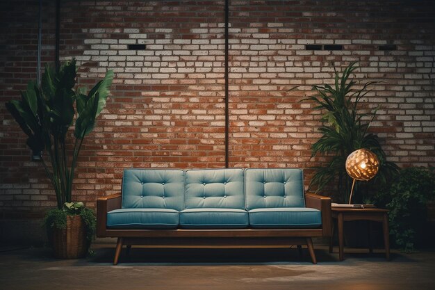 Sofa in living room interior design zoom background