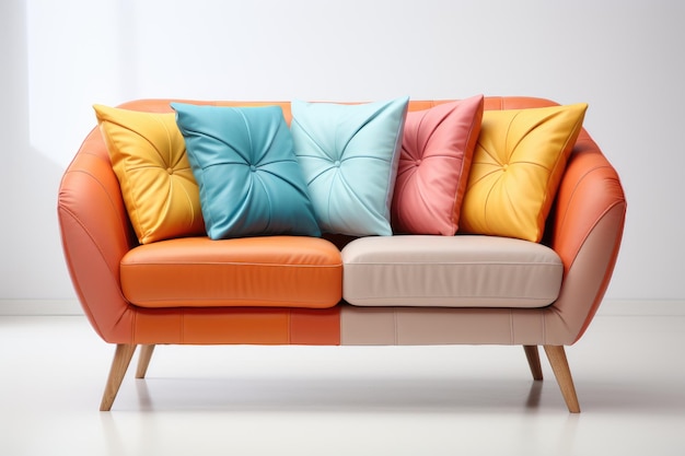 モダンなリビングルームの装飾のインスピレーションのアイデアのソファのパステルカラー