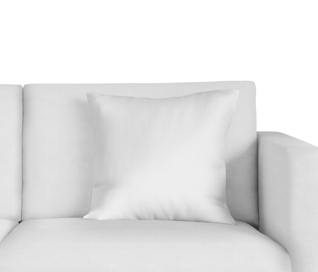 Photo sofa pillow on white background