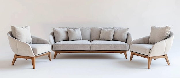 Sofa set on white background