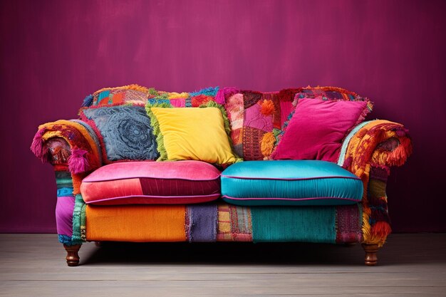 Sofa soft colorful homemade