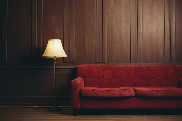 Sofa on table against wall at home