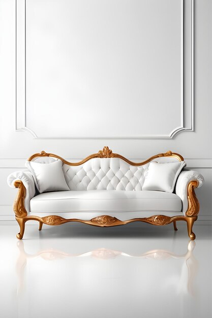 Photo sofa on white background