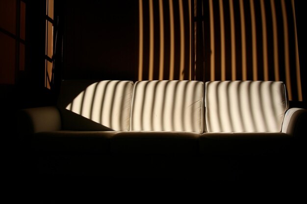 Photo sofa with shadows in the living room