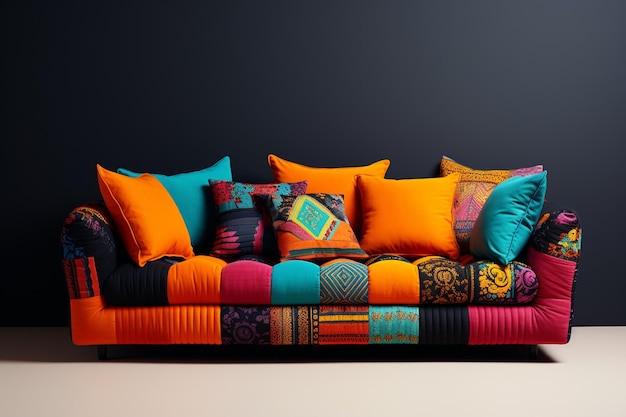 Sofa with soft pillows