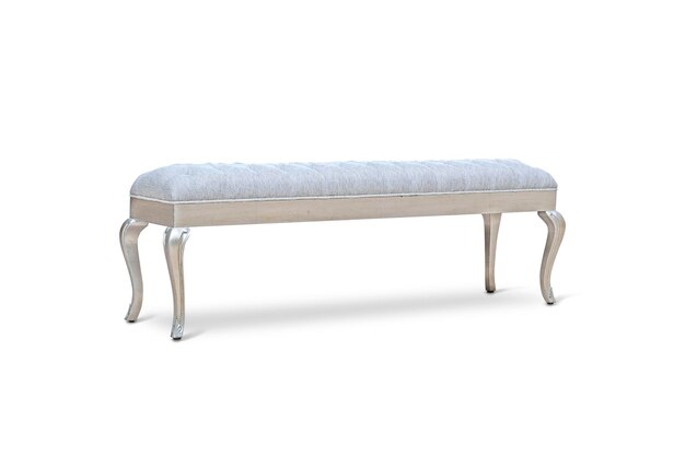 sofa without backrest painted in silver on a white background