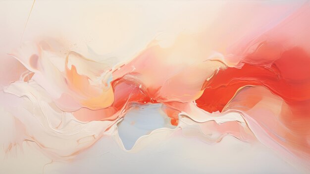 Soft And Airy Abstract Painting With Pink And Orange Colors