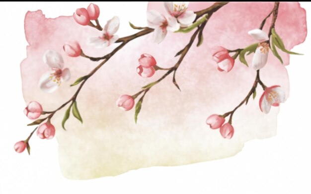 写真 柔らかくてエーテルな桜の花の枝