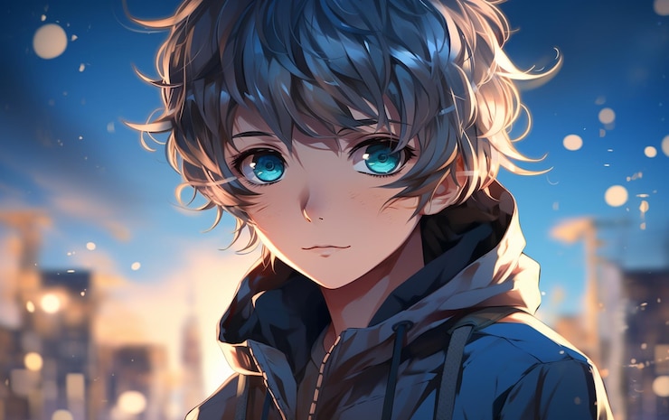 Premium Photo | Soft Background Setting for 3D Anime Boy