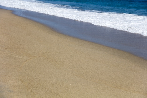 Soft beautiful Caribbean sea wave on sandy beach