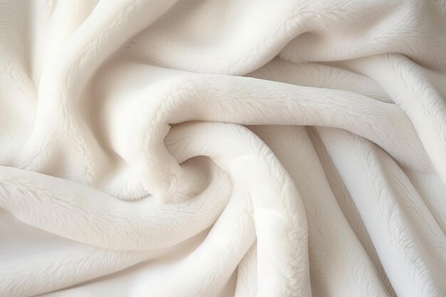 Photo soft beige fleece background with beautiful folds