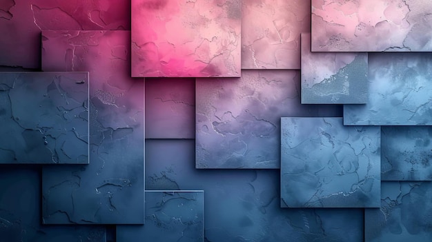 On a soft blue background abstract rectangles form a hightech digital concept