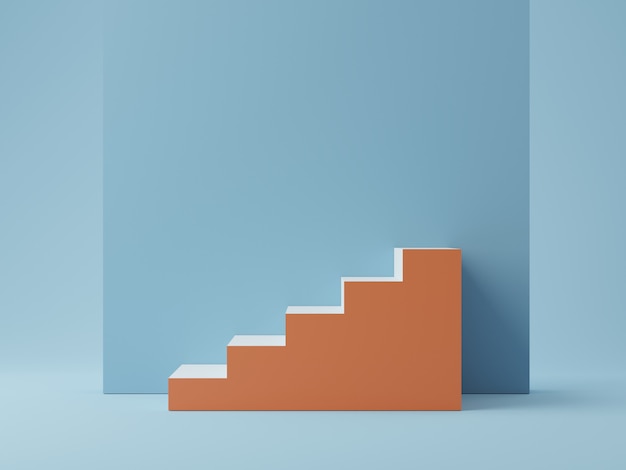 Soft blue background with stair for product display