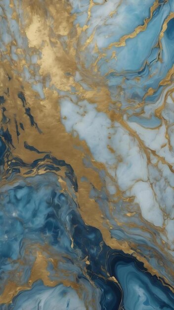 Soft blue marble texture with gold streaks generative ai