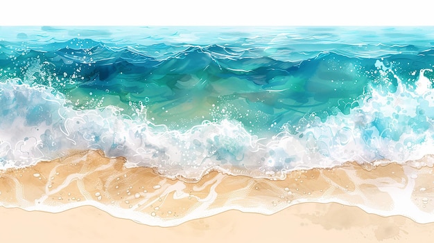 Soft blue ocean wave or clear sea on clean sandy beach