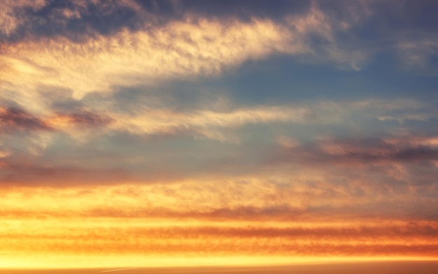 Soft blue sky and sunset cloud