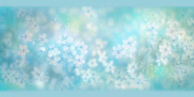 Soft Blue Spring Background with Baby Elements
