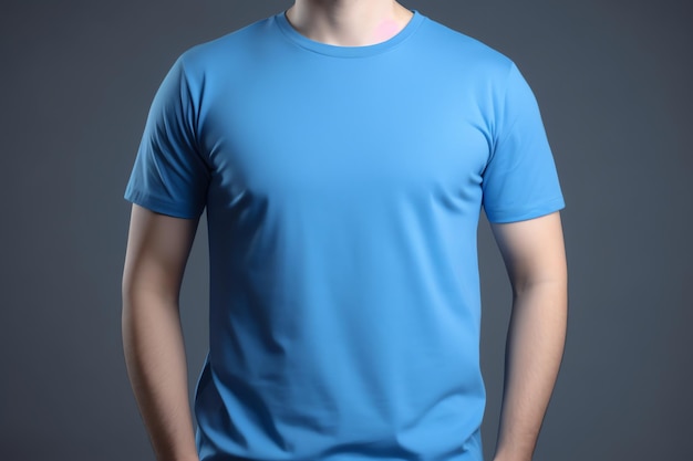 Soft blue t shirt mockup