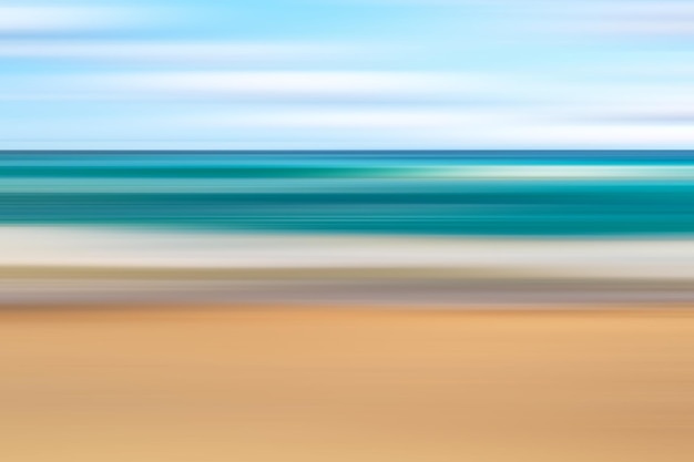 Photo soft blue tropical ocean sea wave vacation travel concept motion blur