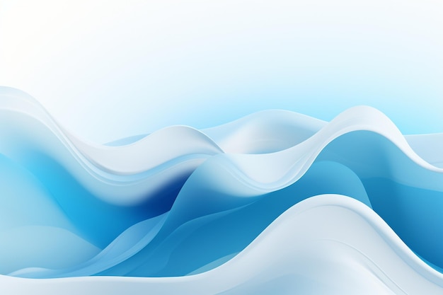 Soft blue and white illustration with wavy