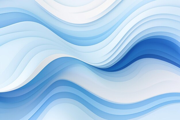 Soft blue and white illustration with wavy