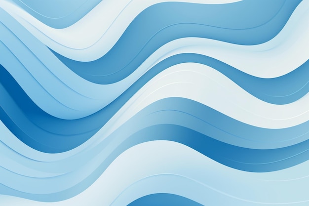 Soft blue and white illustration with wavy