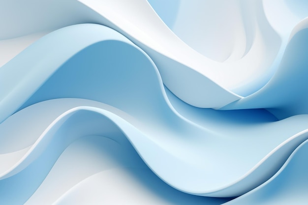 Soft blue and white illustration with wavy