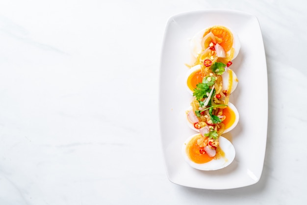 Soft Boiled Eggs Spicy Salad