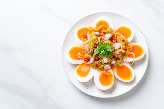 Soft Boiled Eggs Spicy Salad