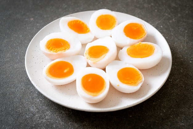 Photo soft boiled eggs