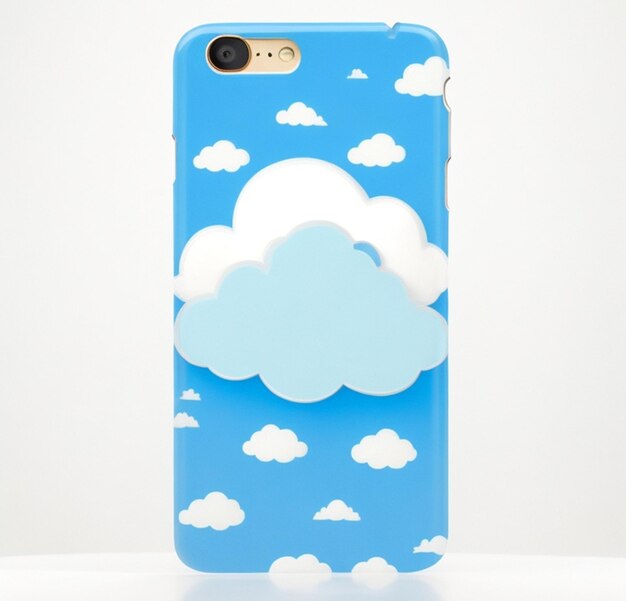 soft case mockup with a cloud view theme 2d style AI Generated