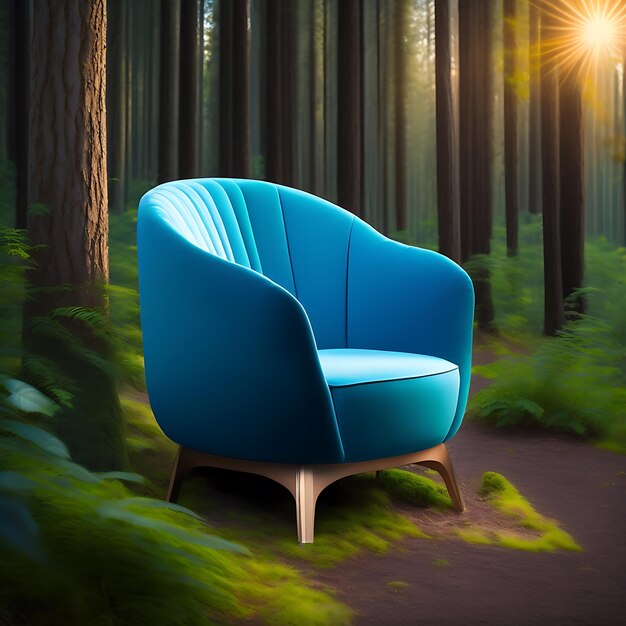 Soft chair in the forest