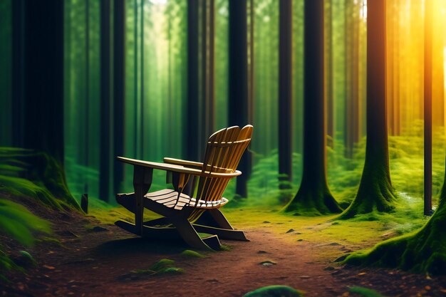 Soft chair in the forest