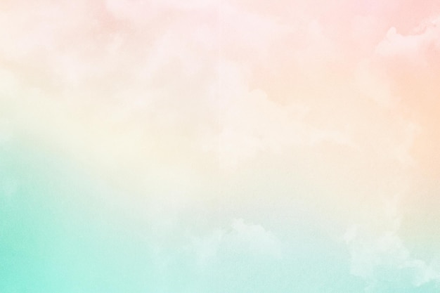 Фото Мягкое облако и небо с пастельным градиентным цветом и текстурой гранж-бумаги абстрактный природный фон