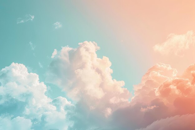 A soft cloud background with a pastel colored orange to blue gradient