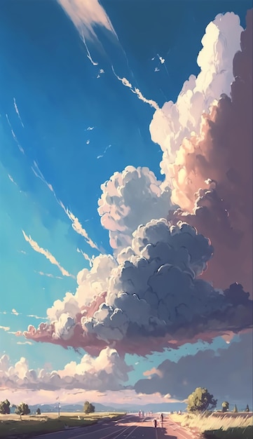 Photo soft clouds in the skygenerative ai