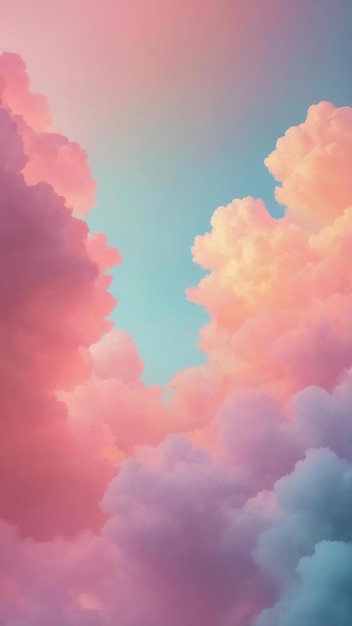 Мягкий облачный градиент пастель абстрактный фон неба в сладком цвете