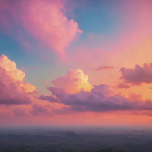 柔らかい雲は,甘い色の抽象的な空の背景のグラデートパステルです.