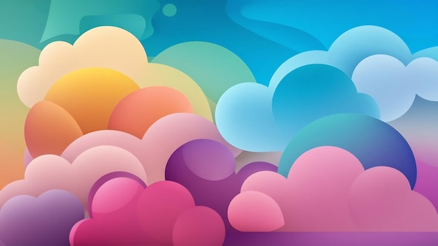 부드러운 구름은 그라디언트 파스텔 추상적인 하늘 배경 달한 색상