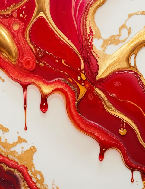 Soft colorful color liquid Alcohol Ink gold dripping gold