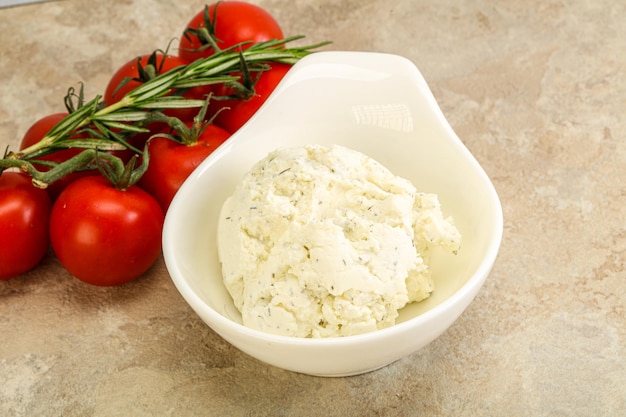 Soft cream cheese with herbs