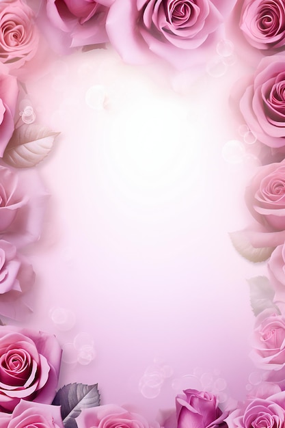 Soft diffuse rose pattern frame with backlight