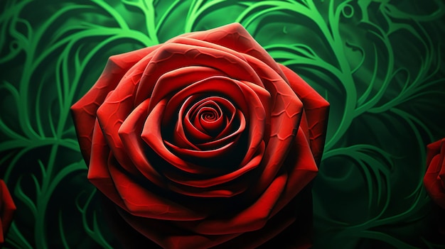 Рамка с мягким диффузным рисунком розы с подсветкой