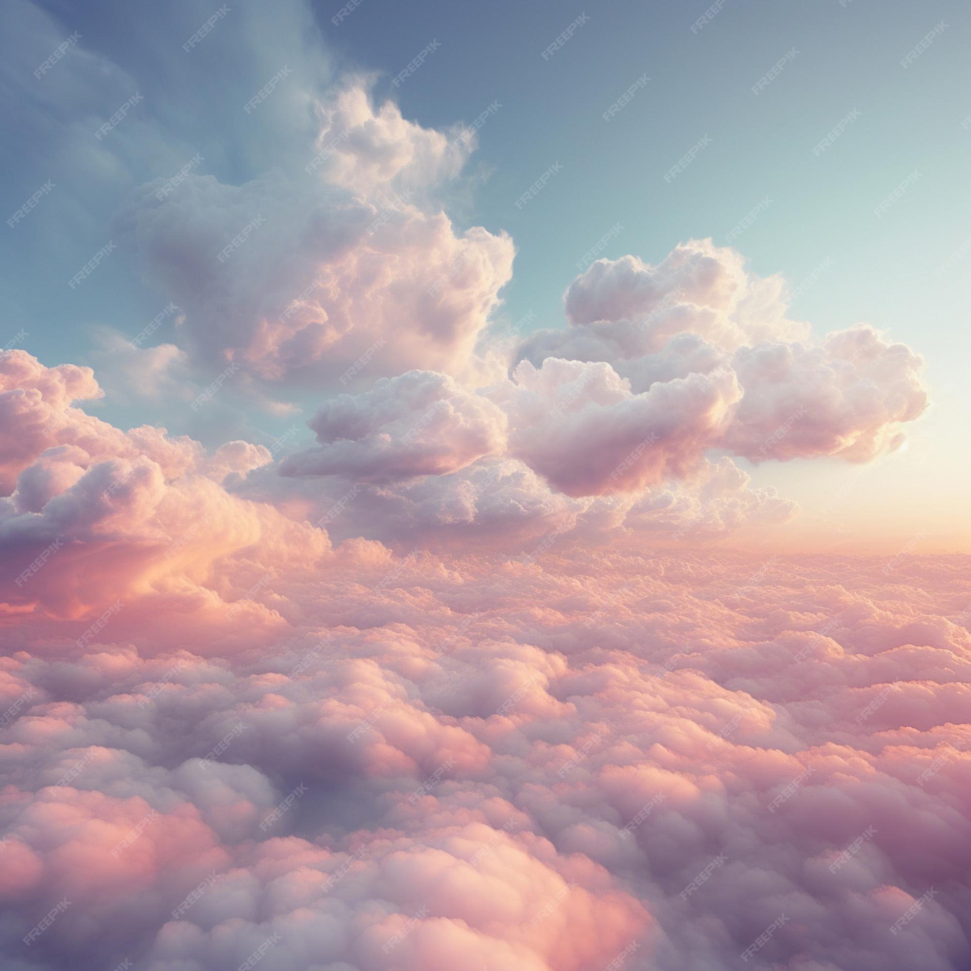  Premium AI Image | Soft dreamy clouds floating across the sky