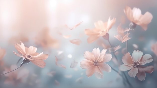 Soft dreamy sweet flower for love romance background Generative AI