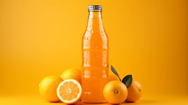 Soft drink bottle on orange