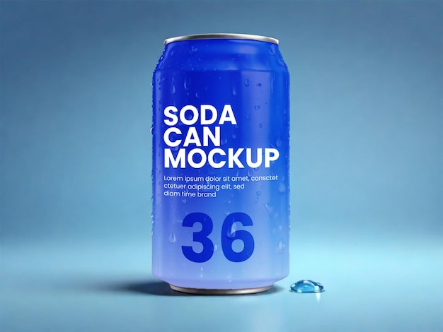 Soft drink can packaging mockup