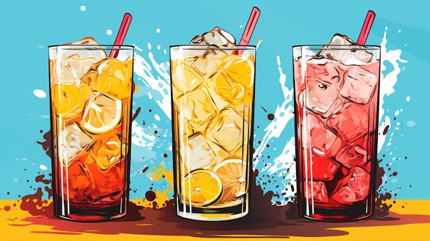 soft drink juice pop art