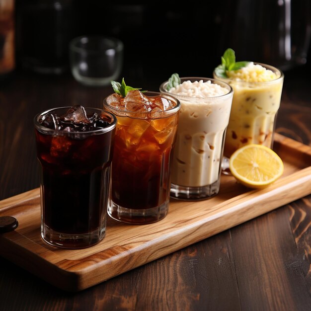 Photo soft drinks appetizer a medley of flavors
