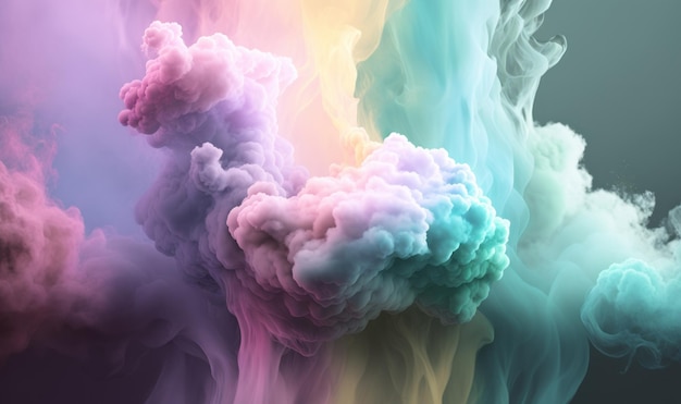 Soft Ethereal Dreamy Pastel Smoke Background with Copy Space